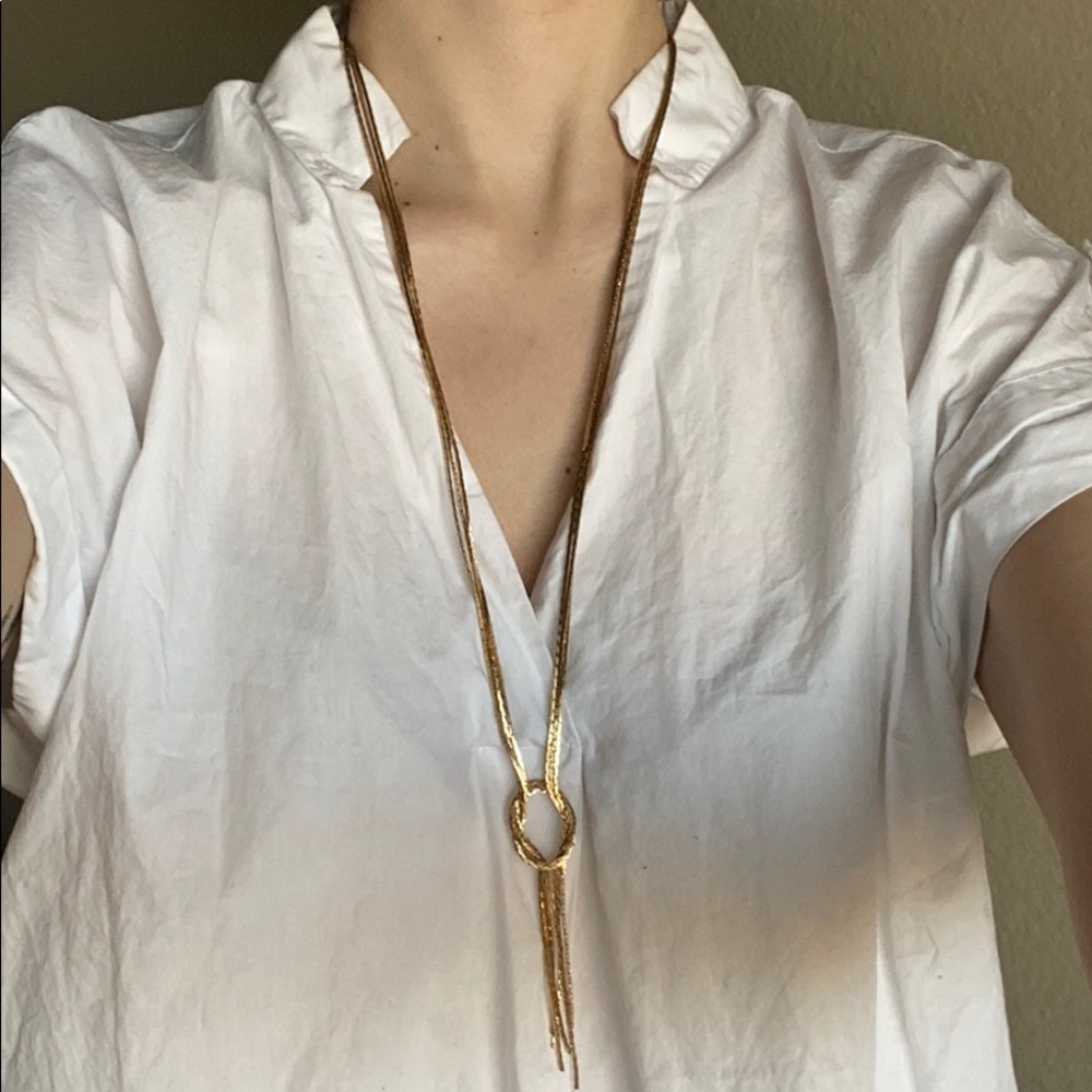 Gold Knot Necklace, Herringbone Chain ⚜️